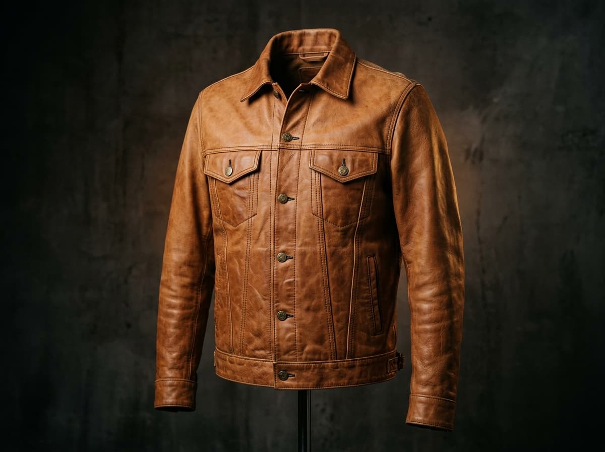 Type III Leather Trucker Jacket — Western Trucker Silhouette in Leather