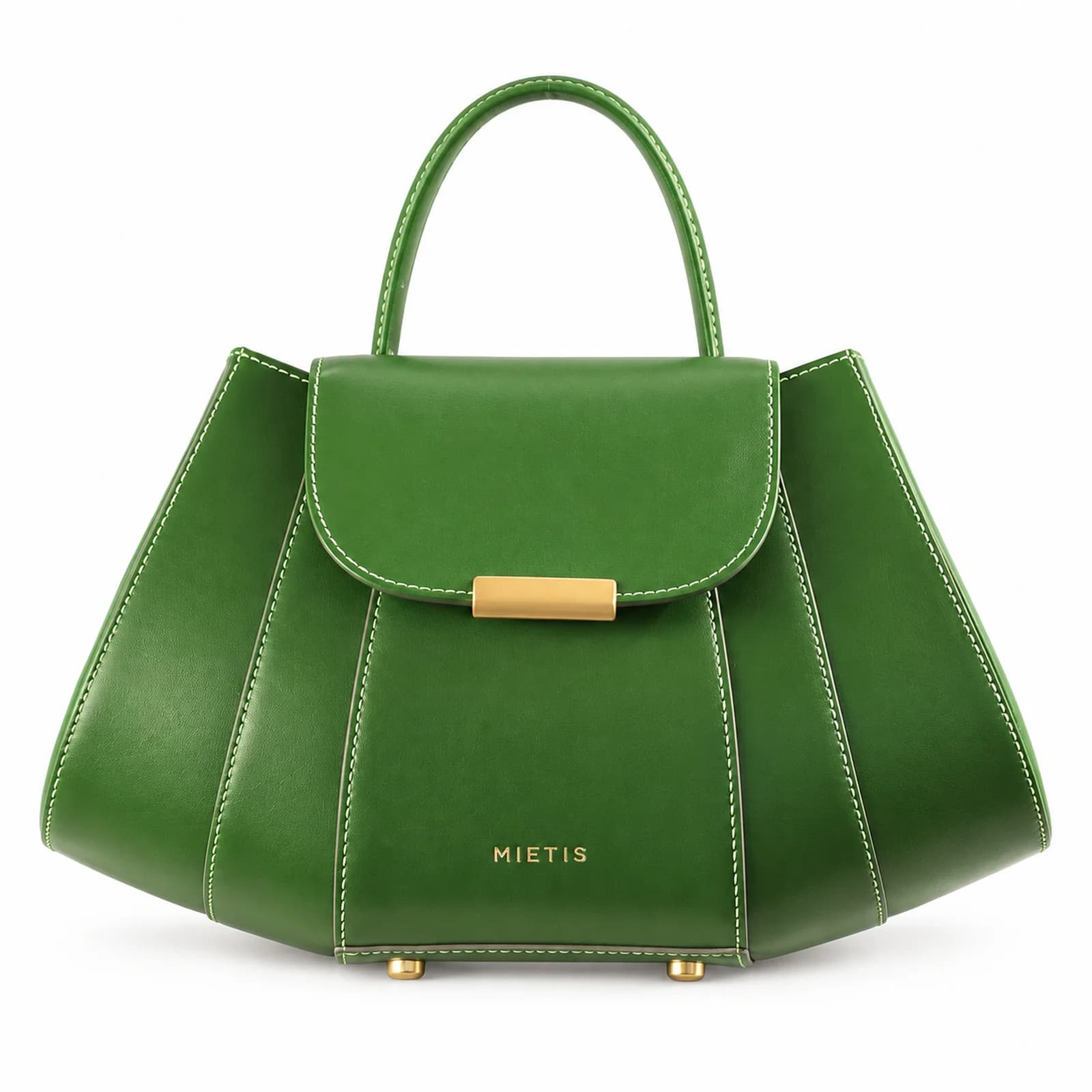 Aurel Olive Pleated Leather Tote