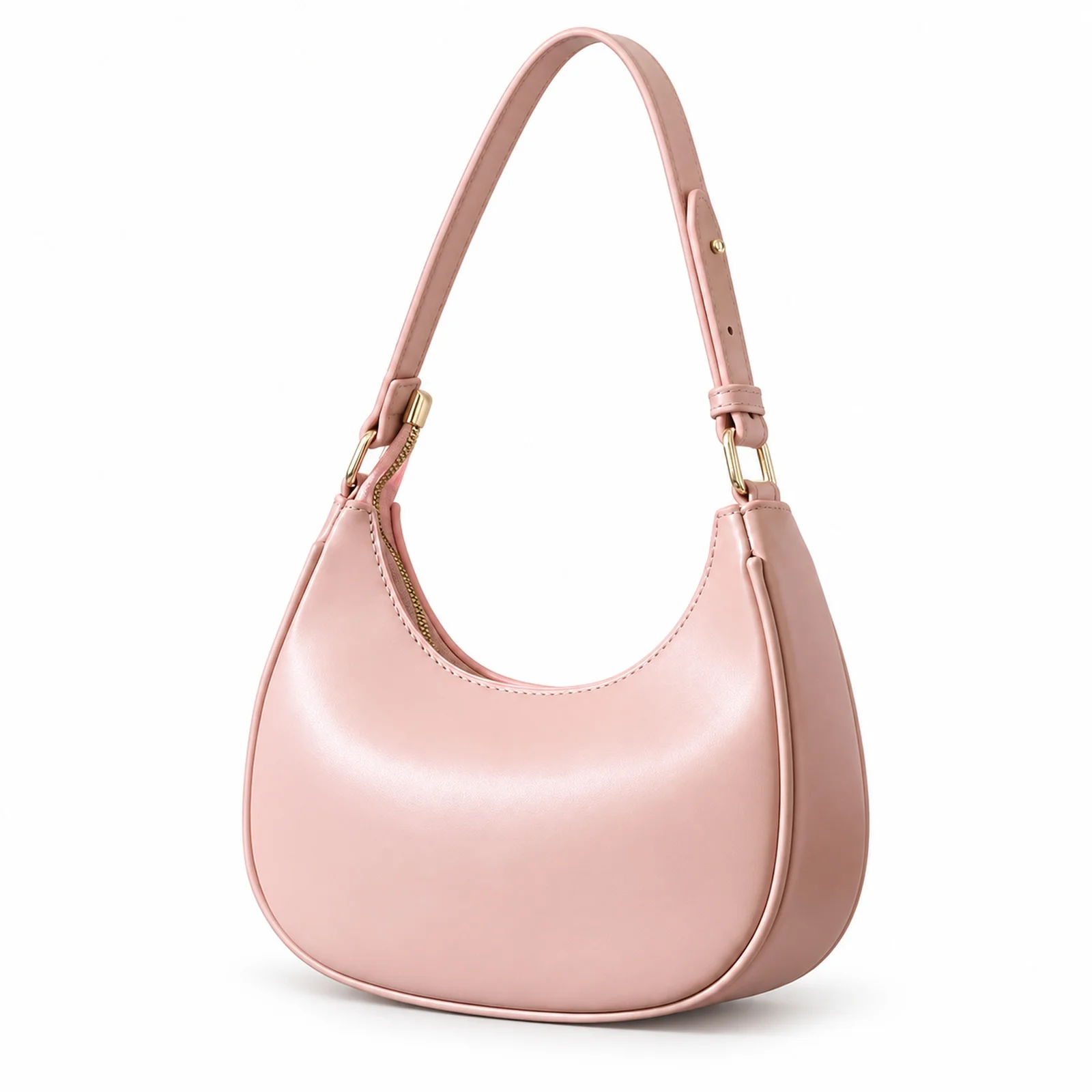 Blush Pink Baguette Shoulder Bag