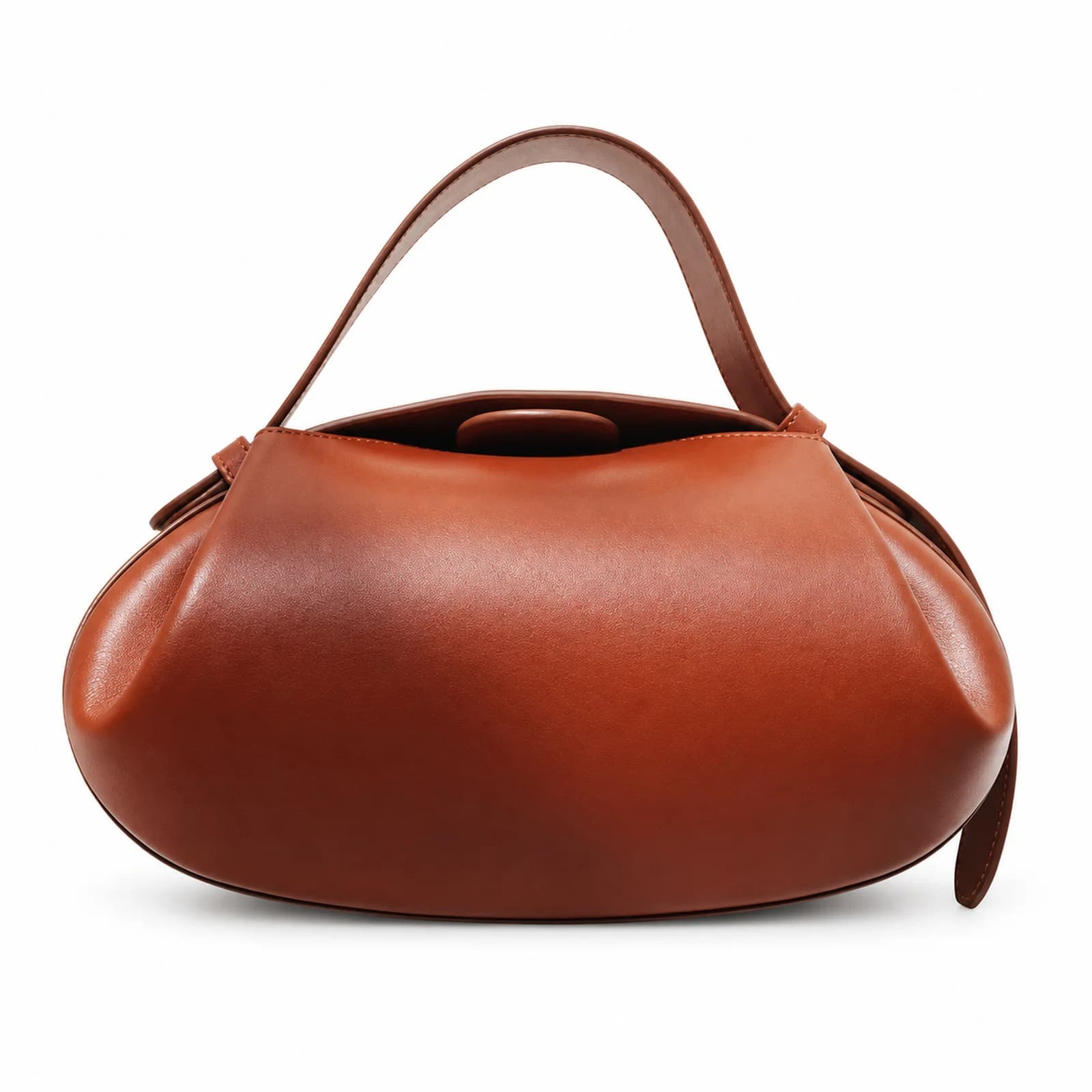 Sculpted Silhouette Leather Handbag