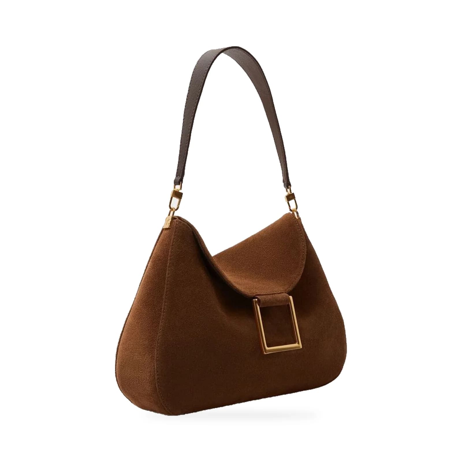 Suede Buckle Shoulder Bag