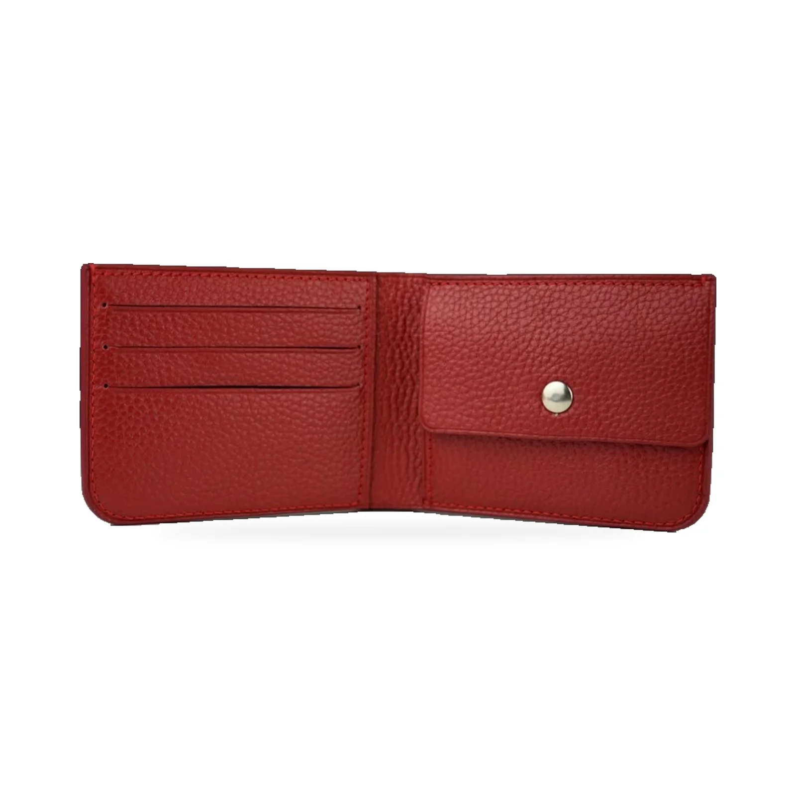 Pebbled Carmine Bifold Wallet — alternate view