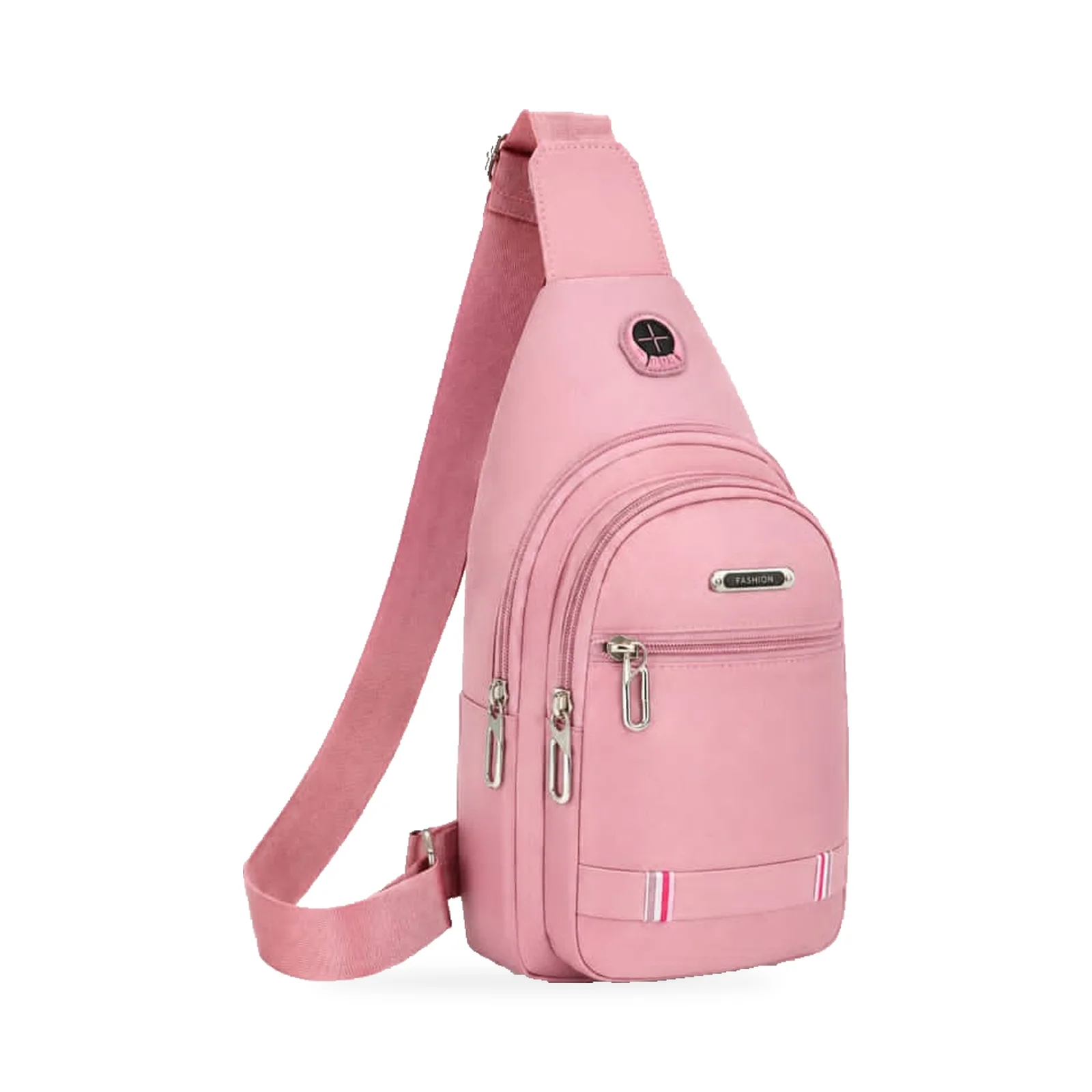 Aurel Taupe Crossbody Saddle Bag