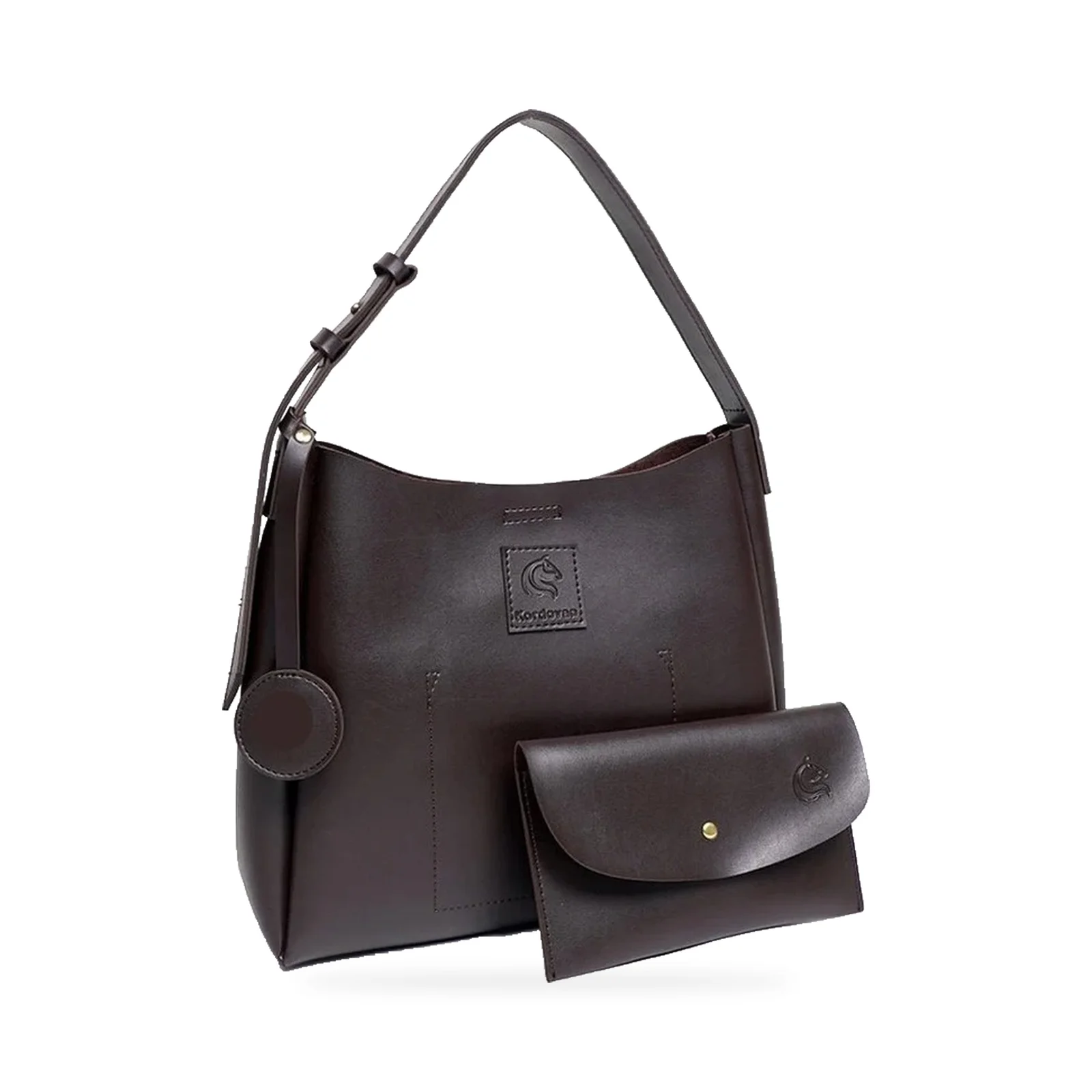 Aurel Burgundy Curved Hobo Bag